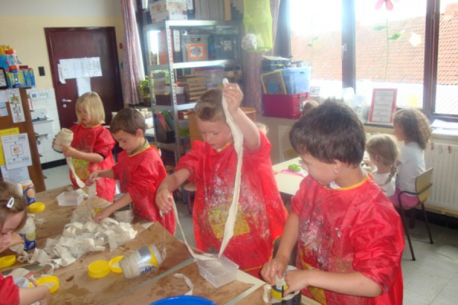 Werken rond vaderdag in de klas van K3a