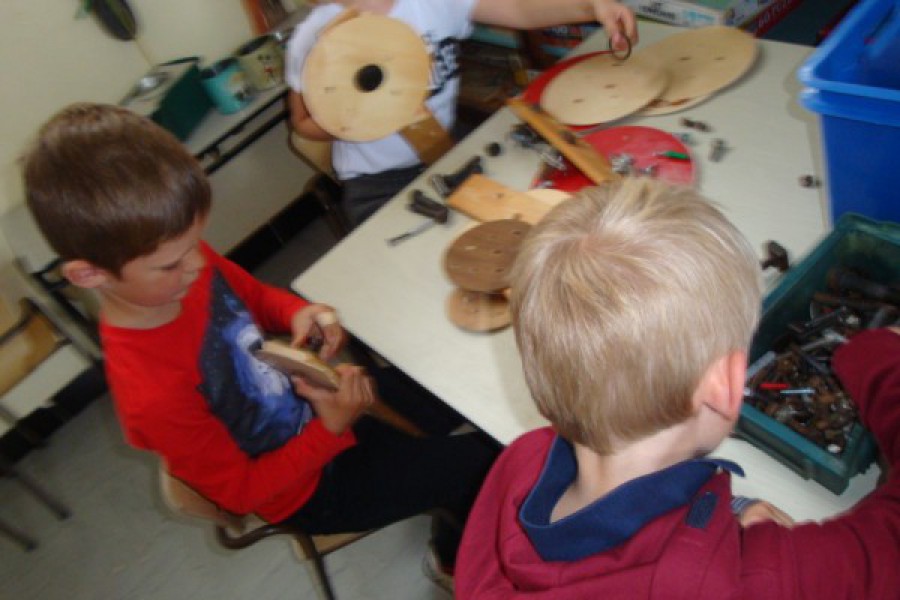 Werken rond vaderdag in de klas van K3a