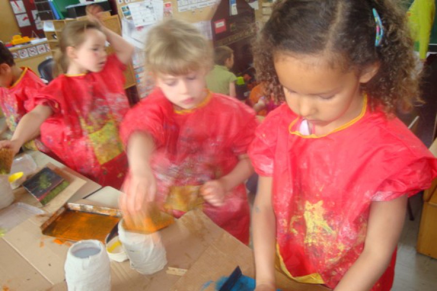 Werken rond vaderdag in de klas van K3a