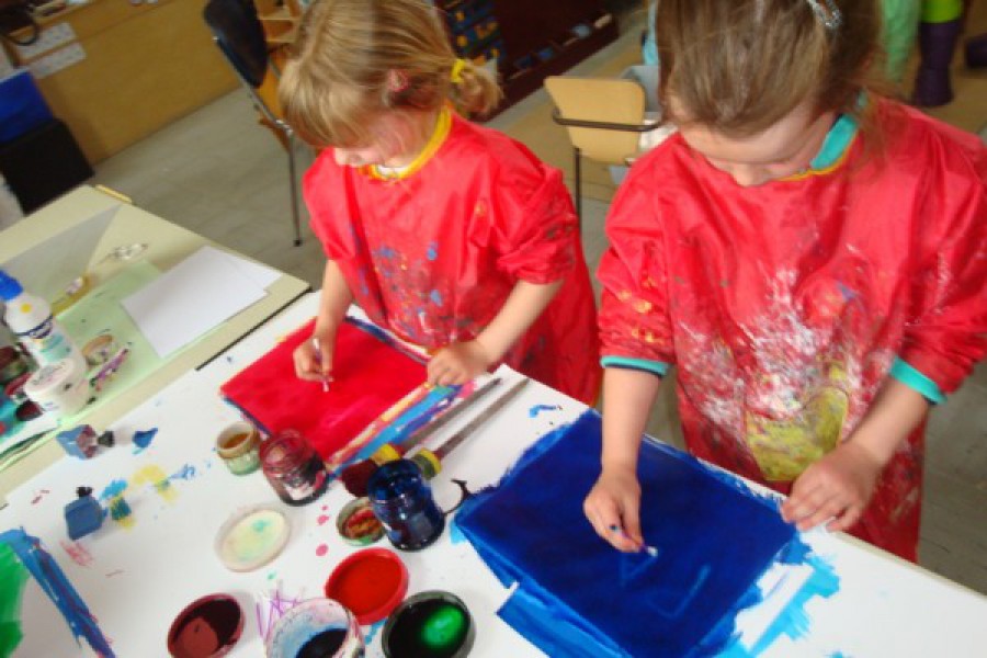 Werken rond vaderdag in de klas van K3a