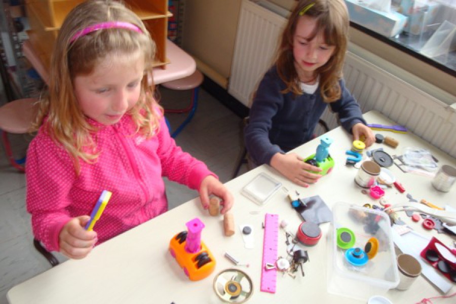 Werken rond vaderdag in de klas van K3a